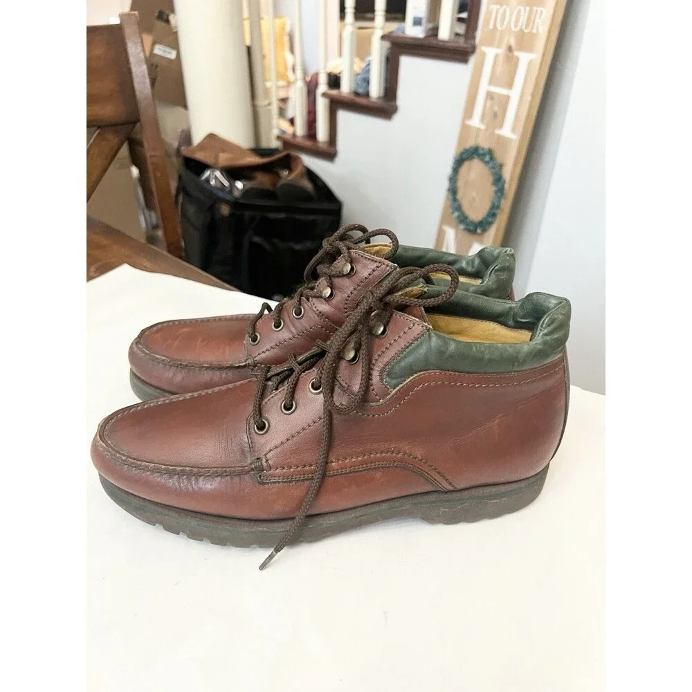 Florsheim Outdoorsman Brown Leather Chukka Hiking Boots Mens 10.5 Made In India